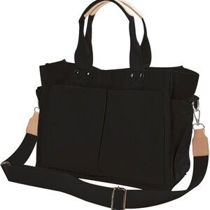 Canvas Tote Bags for Women Large Capacity Multi Pocket Casual Work Bag